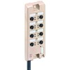 Aktor-, Sensor-Verteiler 1 Signal eingegossen  M21 ASB -R 5/4-331 8-fach LED Kabel 5m